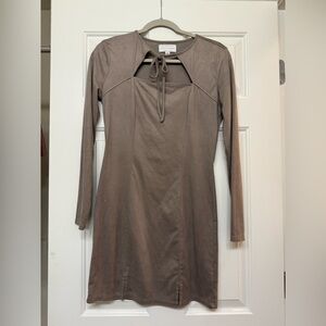 Kendall & Kylie Suede Open Chest Dress